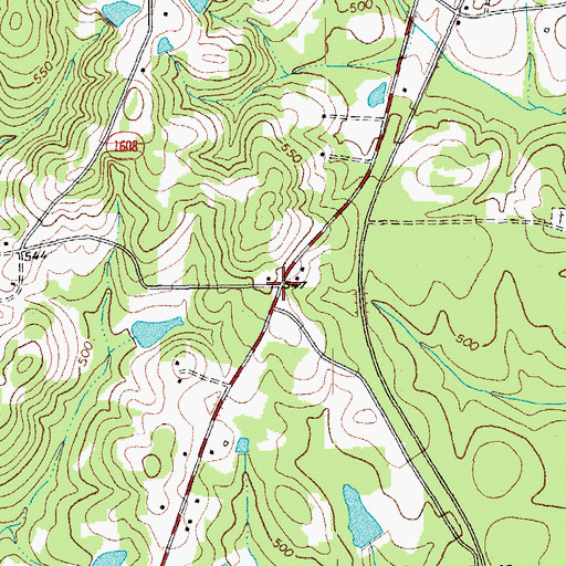 Topographic Map of Hampton, NC