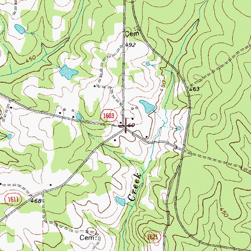 Topographic Map of Mangum Store, NC