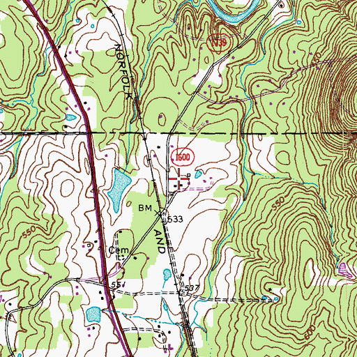 Topographic Map of Lyndover, NC