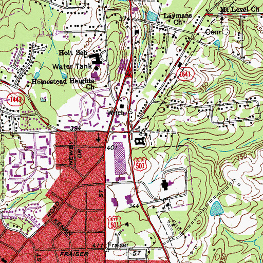 Topographic Map of Mill Grove, NC