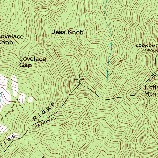 Topographic Map of Alexander Knob, NC