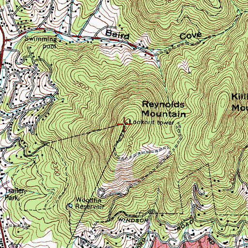 Topographic Map of Gouch Peak, NC