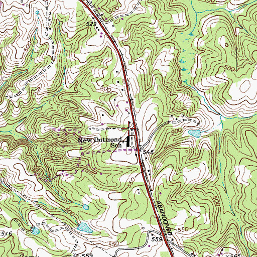 Topographic Map of Dotmond, NC