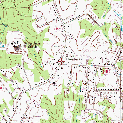 Topographic Map of Propst Store, NC