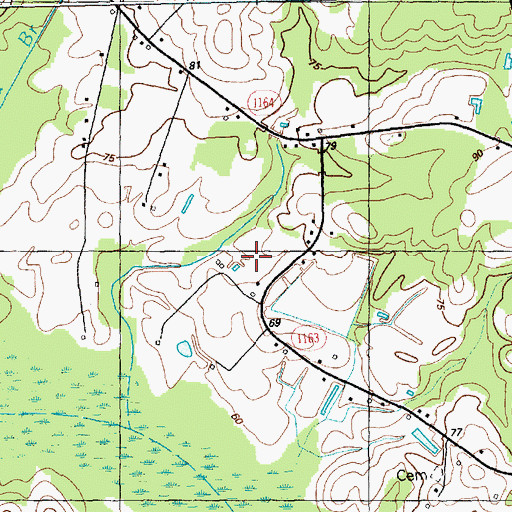 Topographic Map of Antioch Church, NC