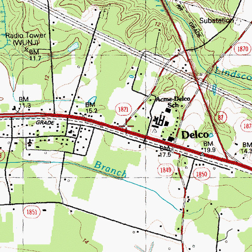 Topographic Map of New Berlin, NC