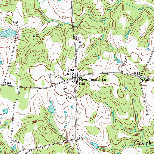 Topographic Map of Jonathan Crossroads, NC