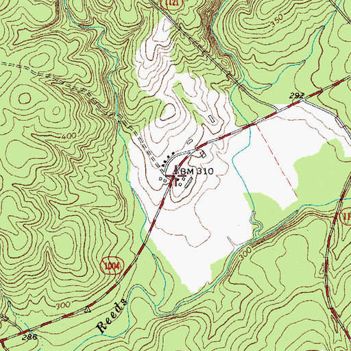 Topographic Map of Knap of Reeds, NC