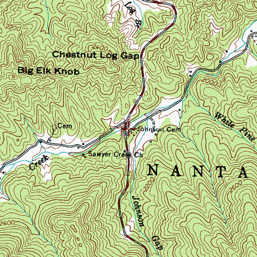 Topographic Map of Brock, NC