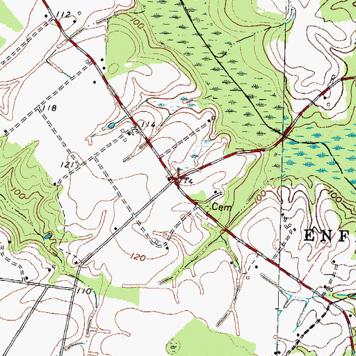 Topographic Map of Dunns Store, NC