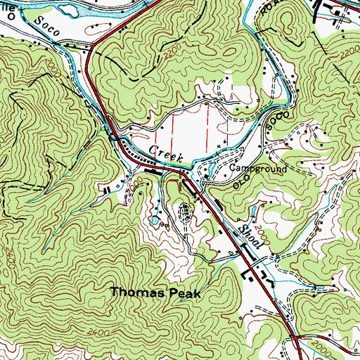 Topographic Map of Indian Hills, NC