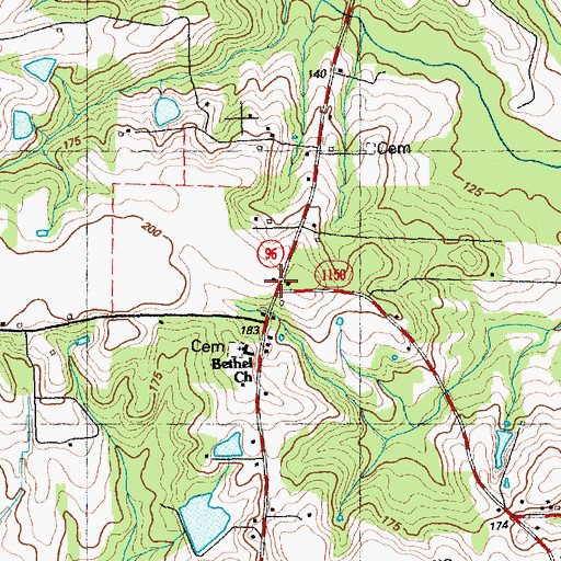 Topographic Map of Parkertown, NC