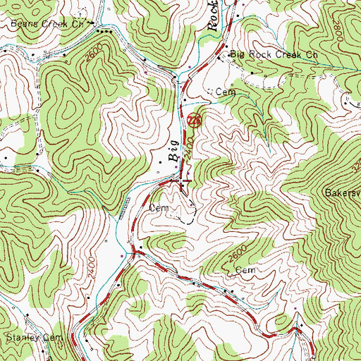 Topographic Map of Honeycutt, NC