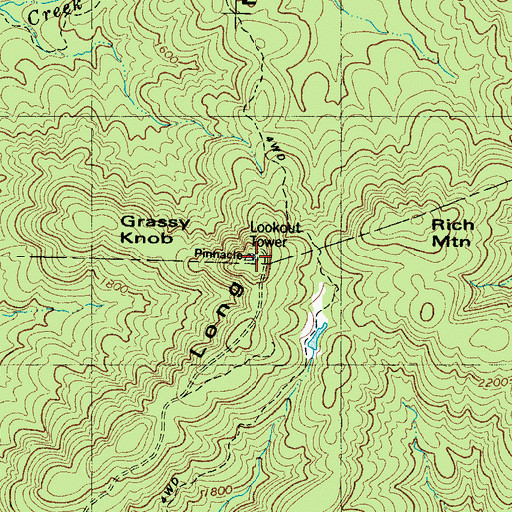 Topographic Map of Pinnacle, NC