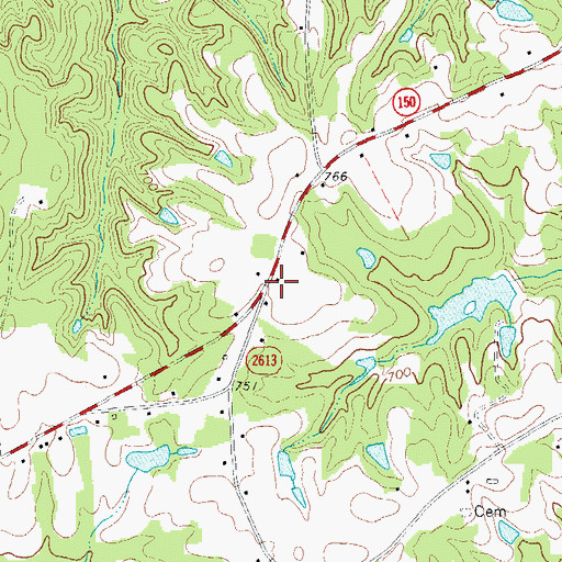 Topographic Map of Lenox Castle, NC