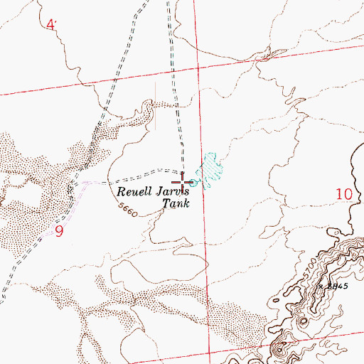 Topographic Map of Reuell Jarvis Tank, AZ