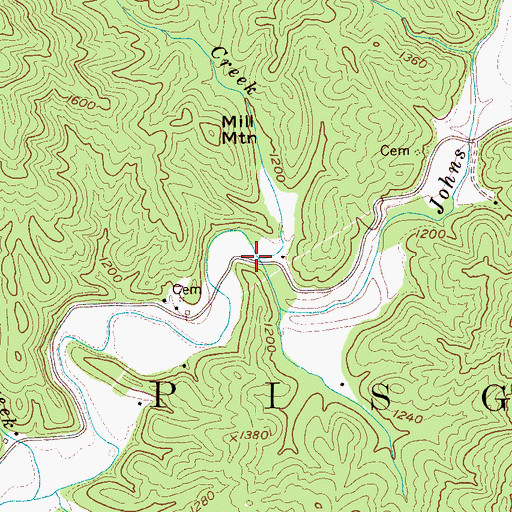 Topographic Map of Larkins Estes Mill Creek, NC