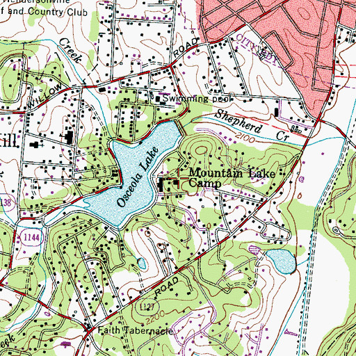 Topographic Map of Mountain Lake Camp, NC