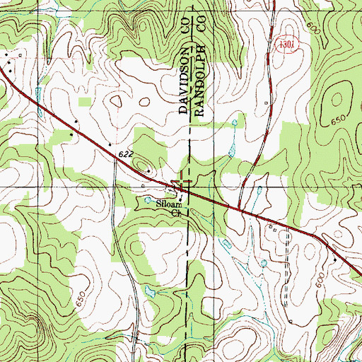 Topographic Map of Salem Church (historical), NC