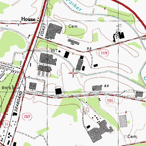 Topographic Map of Greenville Industrial Area, NC