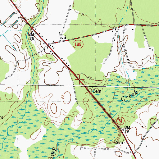 Topographic Map of Black Swamp Fire Tower, NC