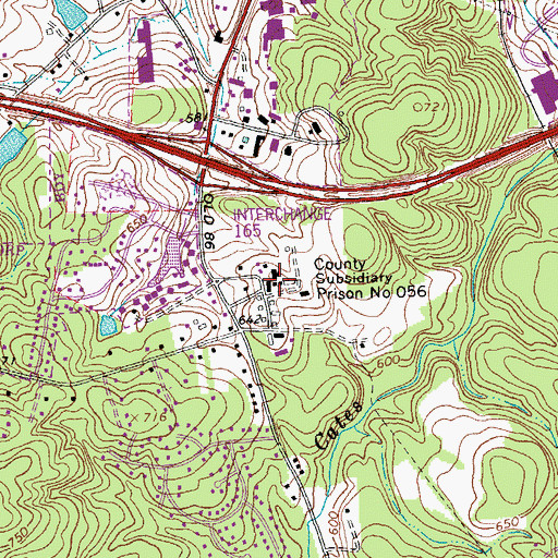 Topographic Map of County Subsidiary Prison Number 056, NC