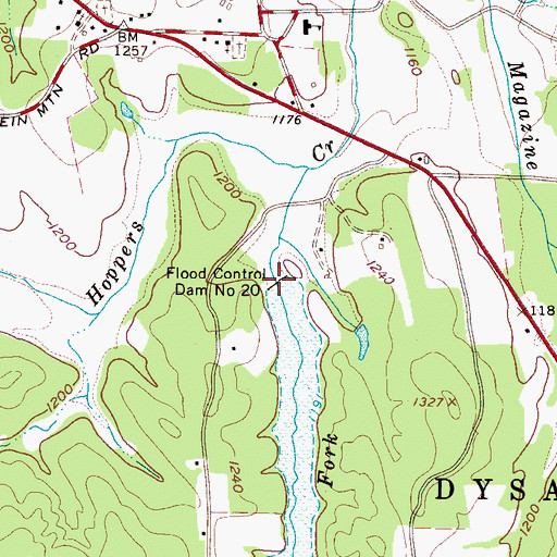 Topographic Map of Flood Control Dam Number 20, NC