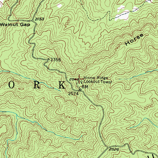 Topographic Map of Horse Ridge Lookout Tower, NC