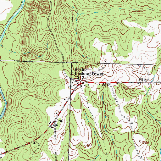 Topographic Map of Medoc Lookout Tower, NC