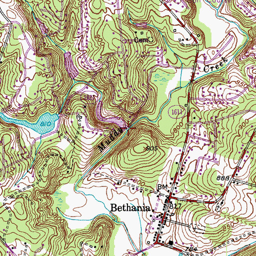 Topographic Map of Mill Creek Number 3, NC