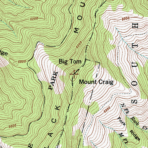 Topographic Map of Mount Craig, NC