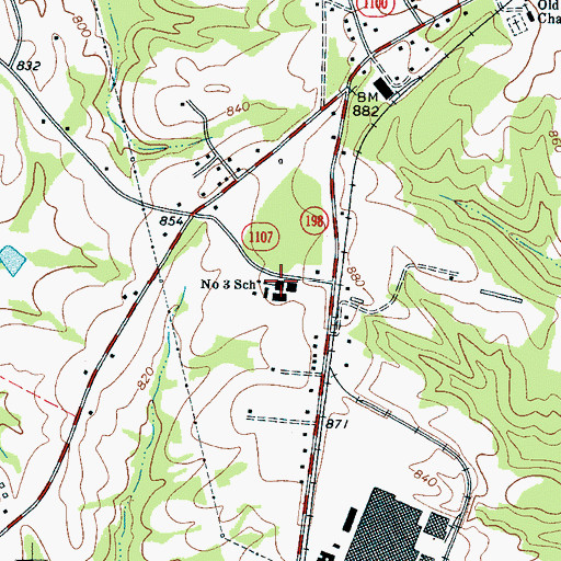 Topographic Map of Number 3 School, NC