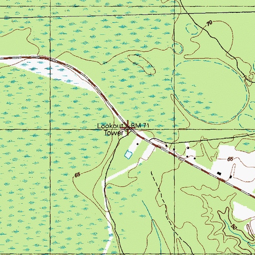 Topographic Map of Shallotte Lookout Tower, NC