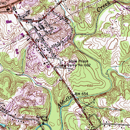 Topographic Map of State Prison Camp Number 602, NC