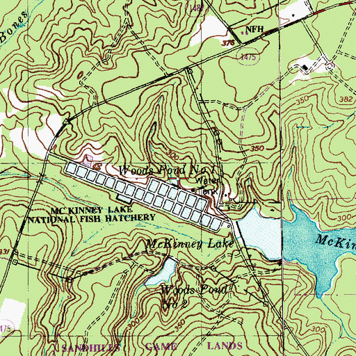Topographic Map of Woods Pond Number 1, NC