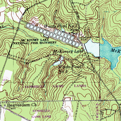 Topographic Map of Woods Pond Number 2, NC