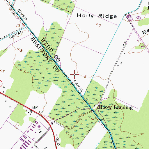 Topographic Map of Lake Run, NC