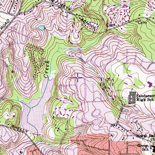 Topographic Map of Six Forks, NC