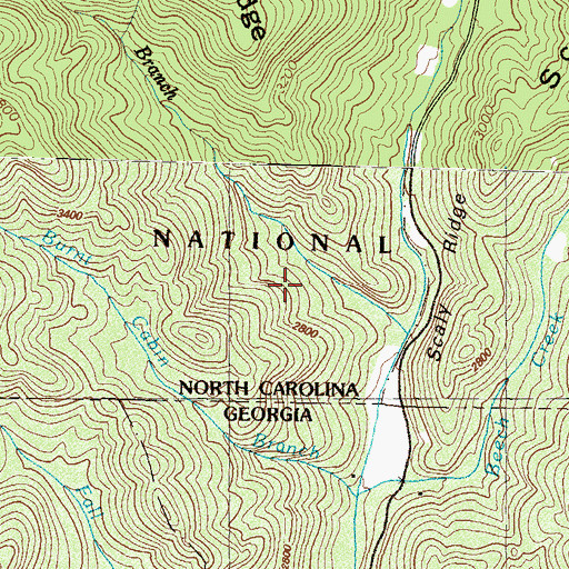 Topographic Map of Southern Nantahala Wilderness, NC