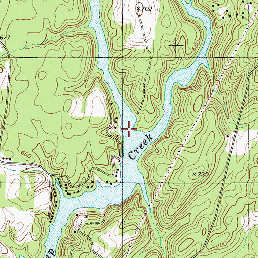 Topographic Map of Fourmile Branch, NC