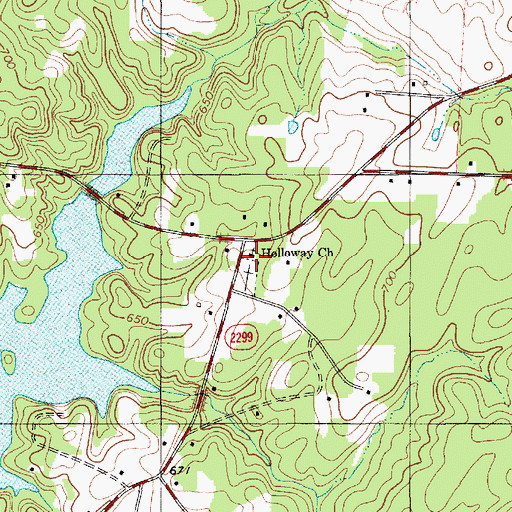 Topographic Map of Holloways Baptist Church, NC