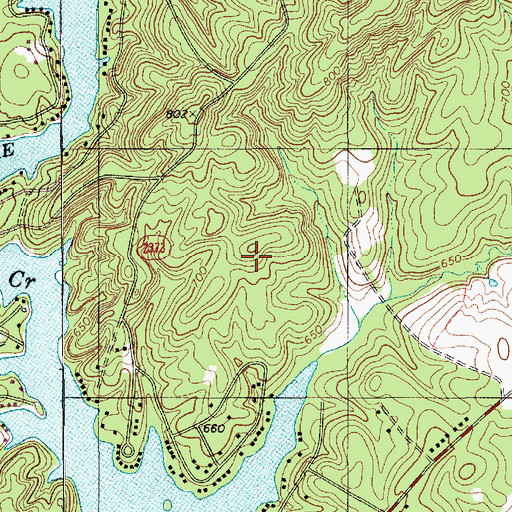 Topographic Map of Bending Brook, NC