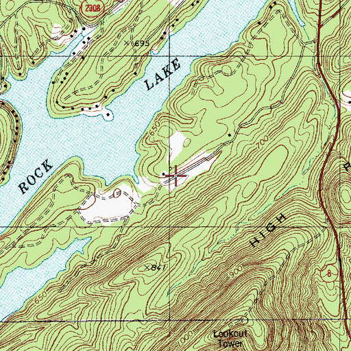 Topographic Map of High Rock Mountain Shores, NC