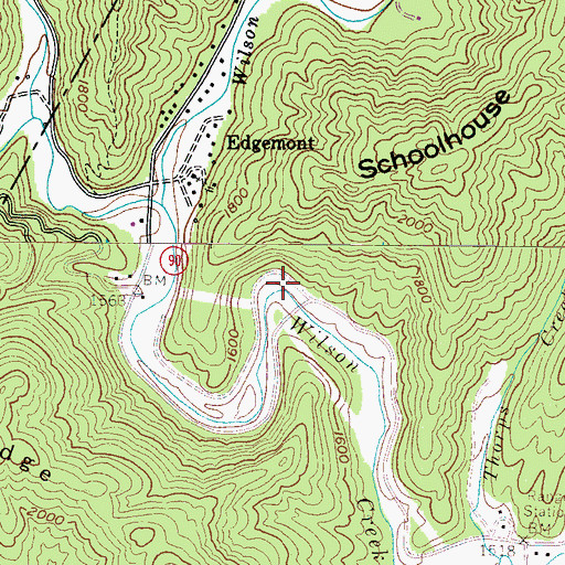 Topographic Map of Mortimer Recreation Area, NC