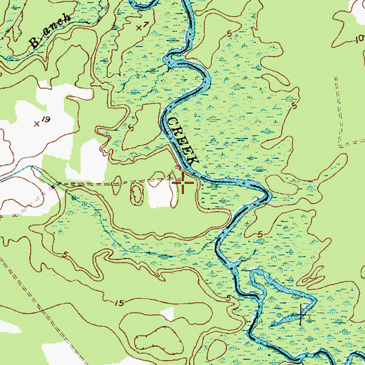 Topographic Map of Brice Creek Recreation Site, NC