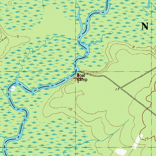 Topographic Map of Haywood Landing Recreation Site, NC