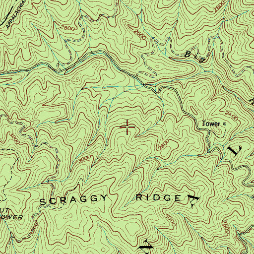 Topographic Map of Spring Mountain Trail Shelter, NC