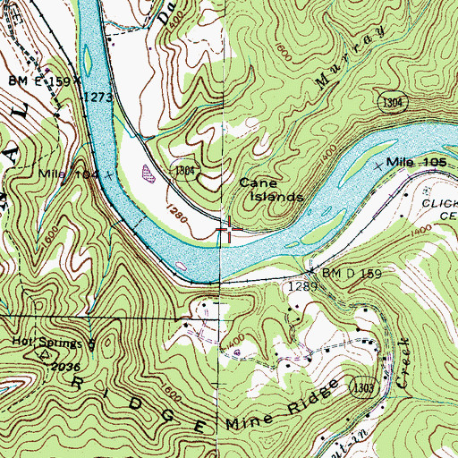 Topographic Map of Murray Branch Picnic Area, NC