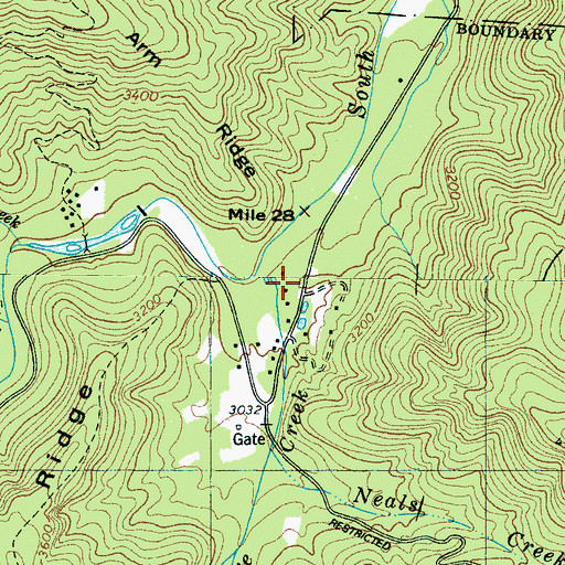 Topographic Map of Big Lost Cove Creek, NC
