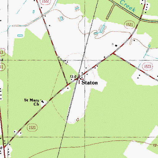 Topographic Map of Alwood Post Office, NC